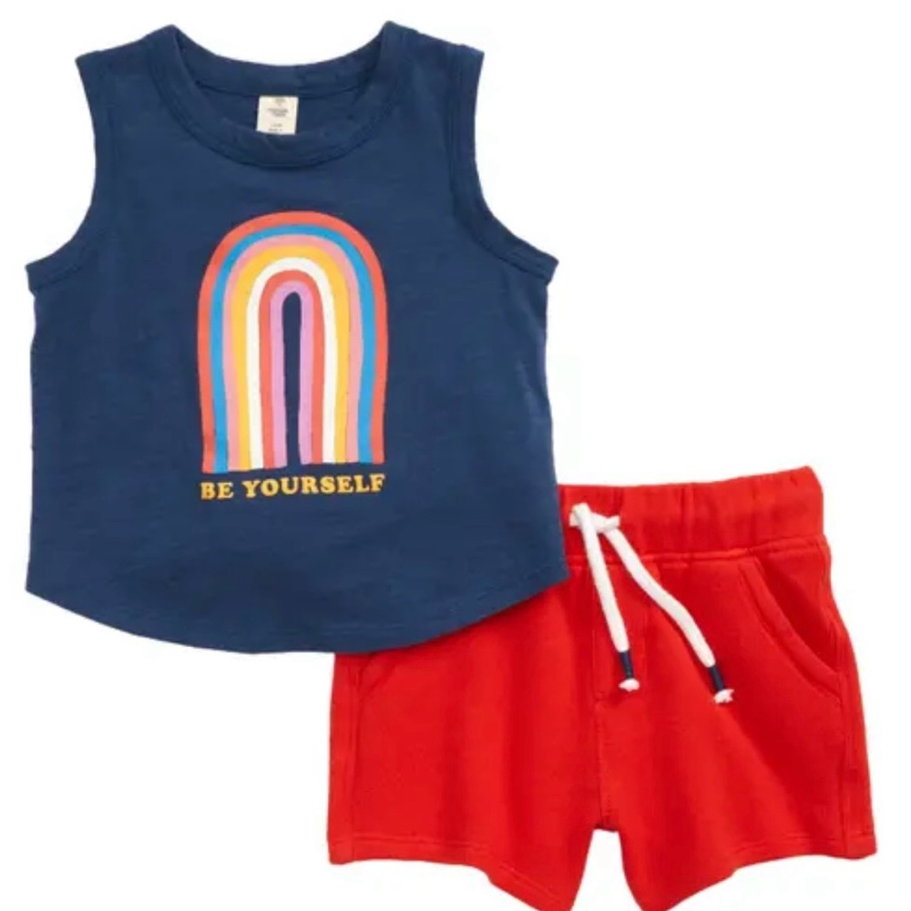 Tucker + Tate Navy Tank with Rainbow Design